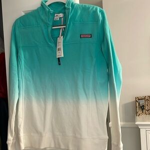 Vineyard Vines Teal and White Ombre Sweatshirt